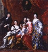 David Klocker Ehrenstrahl Grupportratt of Fellow XI with family oil painting on canvas
